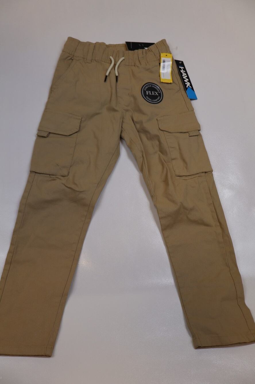 NEW Tony Hawk Men's Tan Khaki Pull On Twill Drawstring Cargo Pants Size S